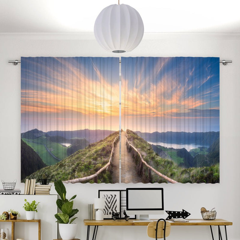 Vorhang Motiv "Berge Wald Pfad" - La-Melle