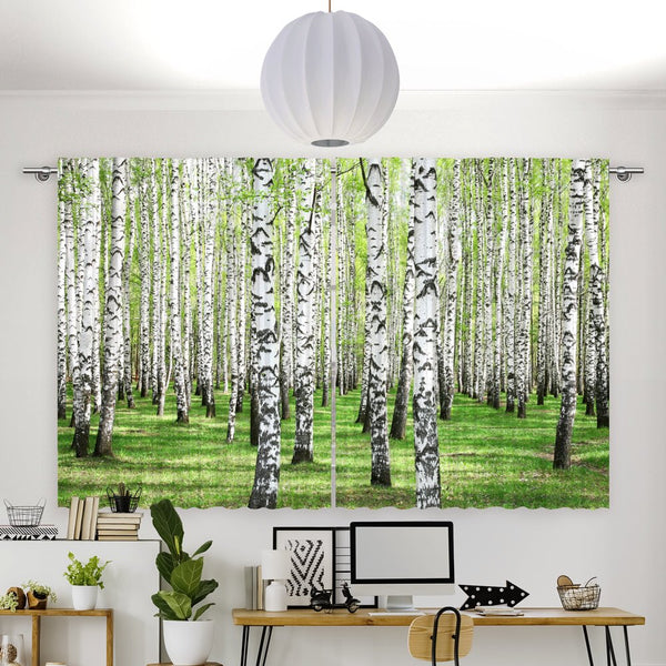 Vorhang Motiv "Birkenwald"