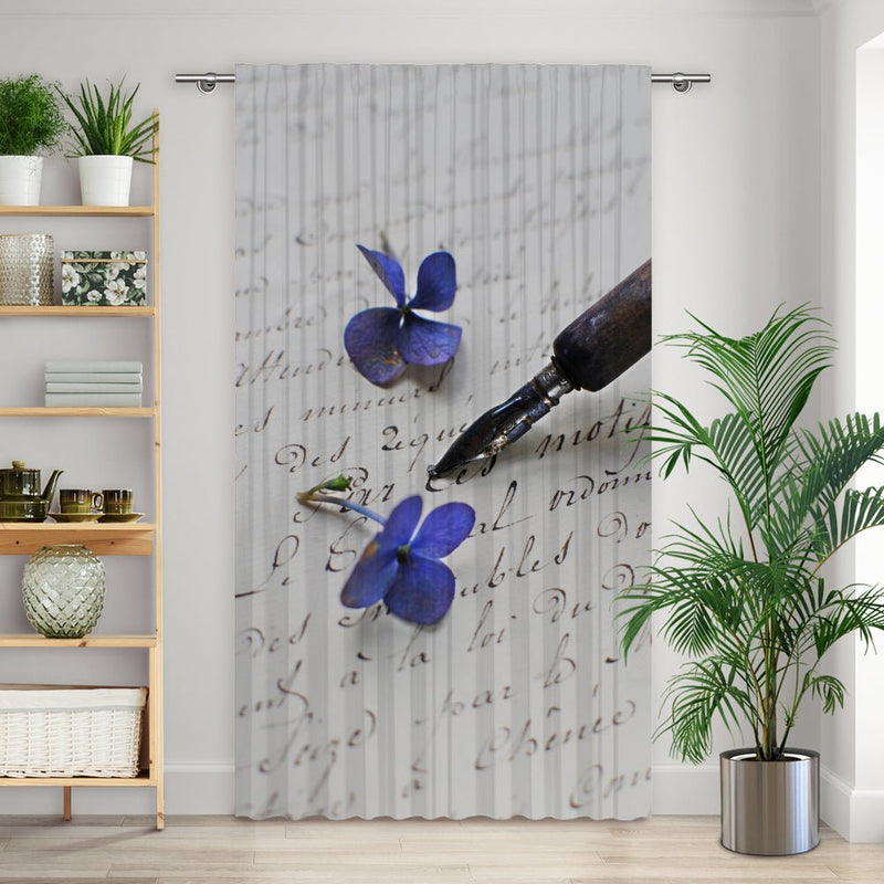 Vorhang Motiv "Hortentsien Brief vintage" - La-Melle