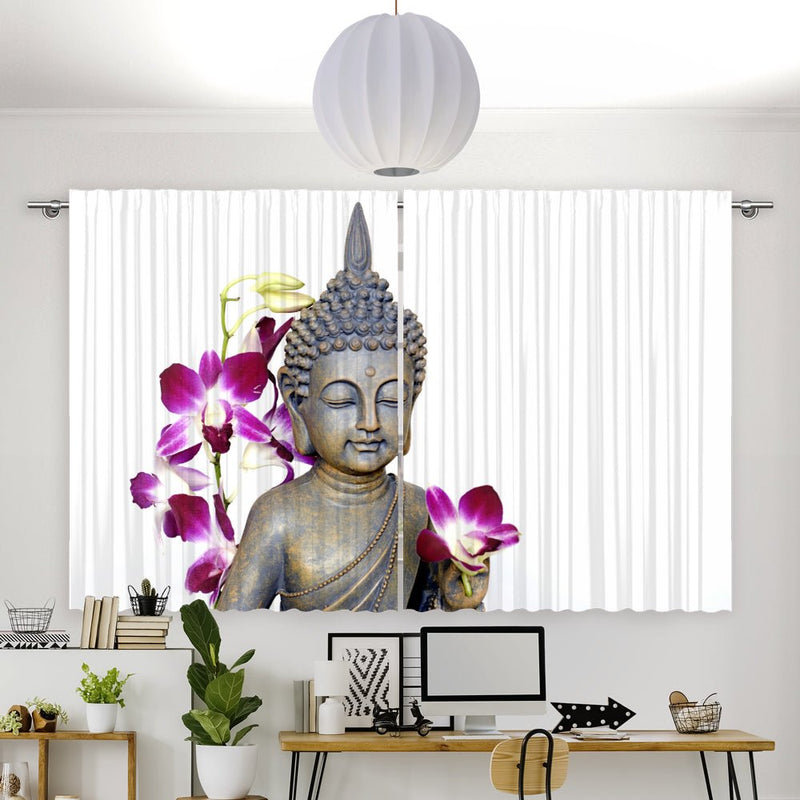 Vorhang Motiv "Buddha Orchidee wellness" - La-Melle