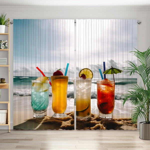 Vorhang Motiv "Cocktail Strand Meer"