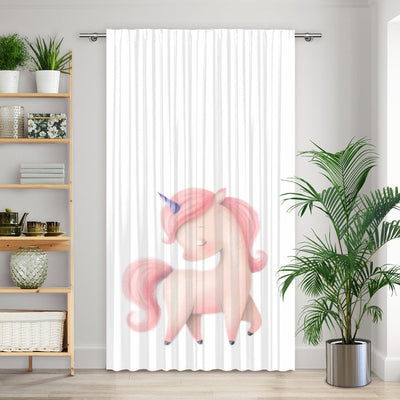 Vorhang Motiv Einhorn rosa - La-Melle