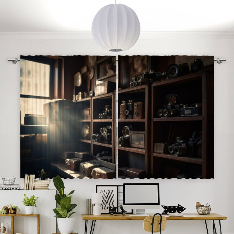 Vorhang Motiv "Kamera Regal Fotofrafie vintage" - La-Melle