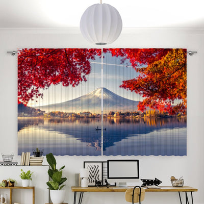 Vorhang Motiv Fujiyama Japan Herbst - La-Melle