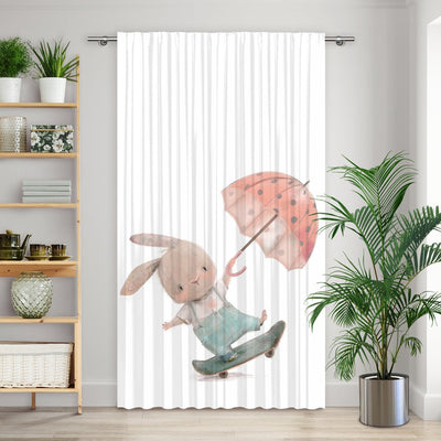 Vorhang Motiv Hase Skateboard - La-Melle