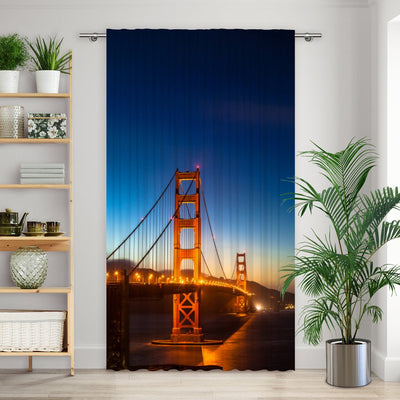 Vorhang Motiv Golden Gate Bridge bei Nacht - La-Melle
