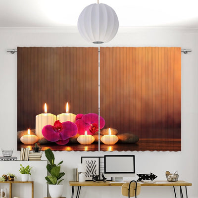 Vorhang Motiv Kerzen Orchidee Steine - La-Melle