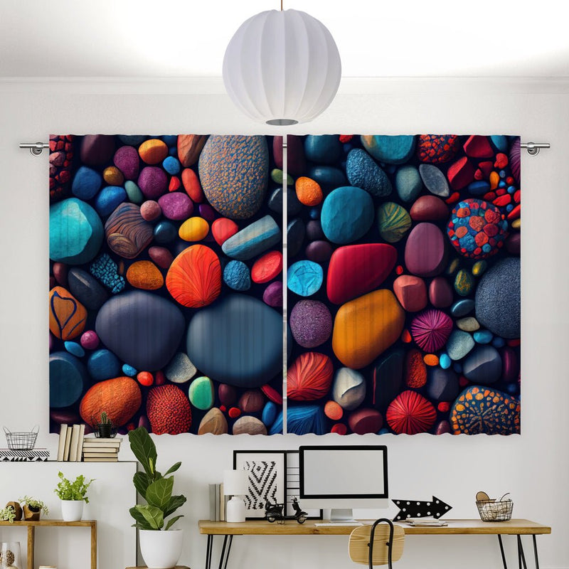 Vorhang Motiv "Kieselsteine bunt" - La-Melle