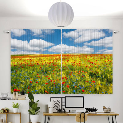 Vorhang Motiv Kornfeld Mohnblumen - La-Melle
