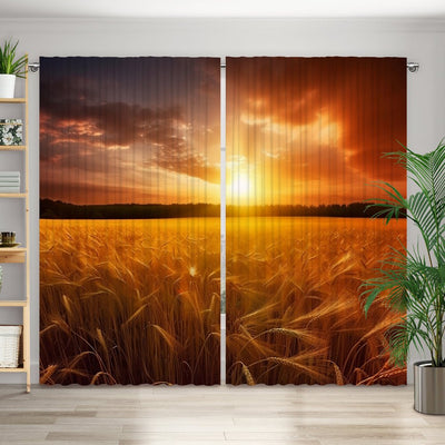 Vorhang Motiv Kornfeld Sommer Sonnenuntergang - La-Melle