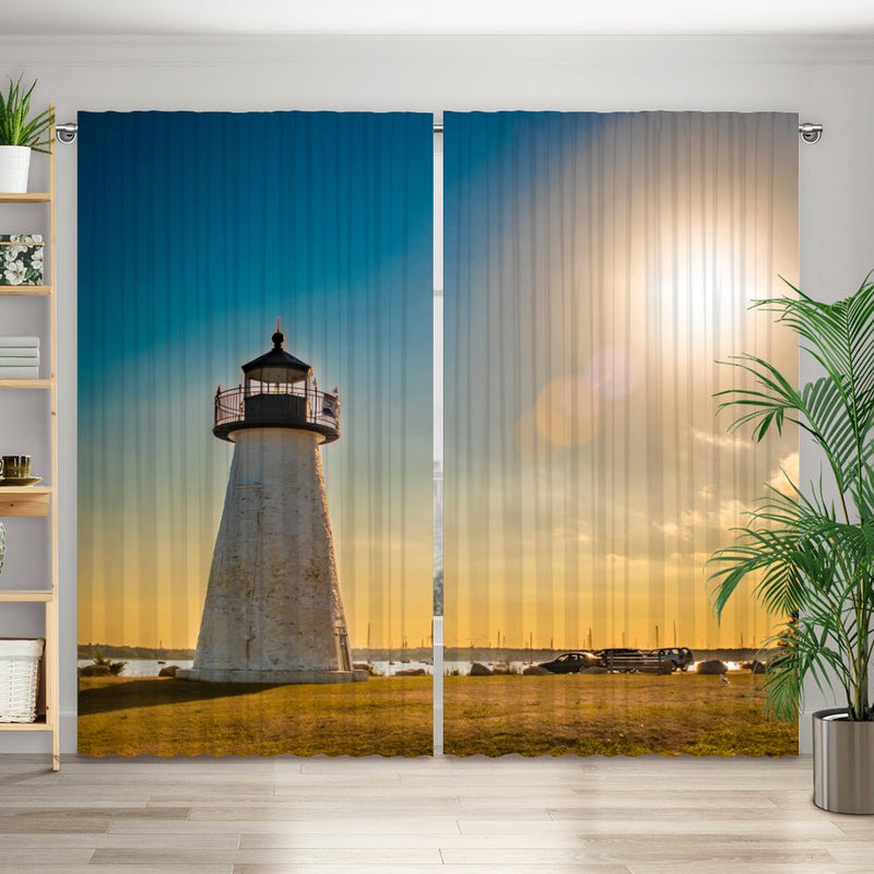 Vorhang Motiv "Hafen Leuchtturm" - La-Melle