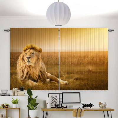 Vorhang Motiv Löwe Afrika Savanne - La-Melle