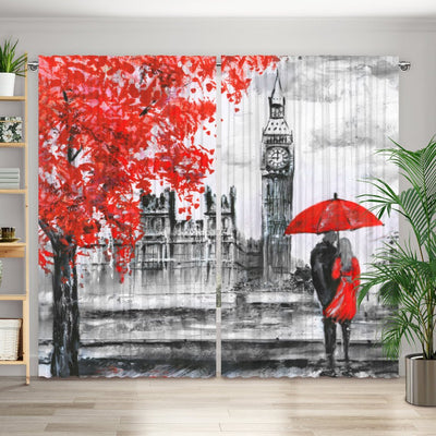 Vorhang Motiv Big Ben London gemalt - La-Melle