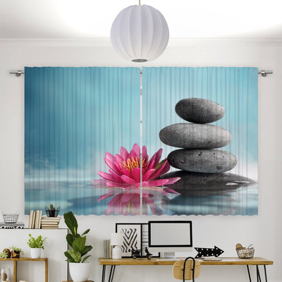 Vorhang Motiv Lotus zen stones - La-Melle