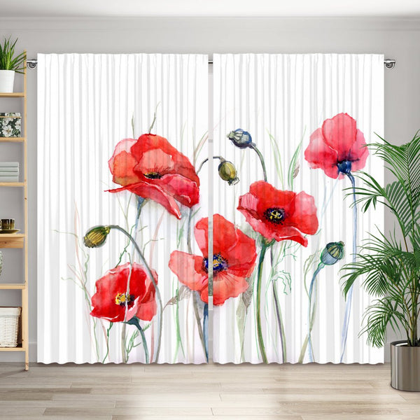Vorhang Motiv "Mohnblumen Gemaelde"