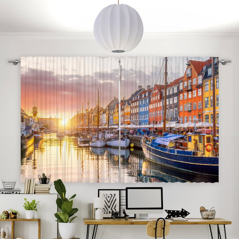 Vorhang Motiv "Nyhavn Kopenhagen Hafen" - La-Melle