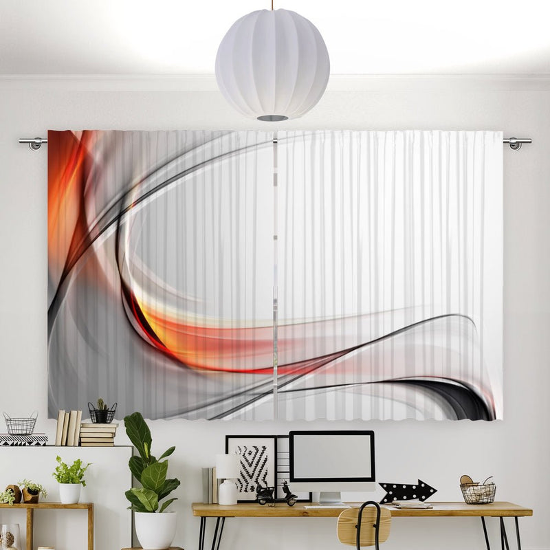 Vorhang Motiv "Wave orange grey" - La-Melle