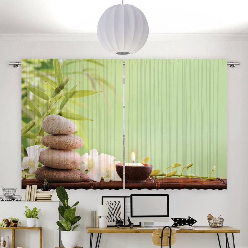 Vorhang Motiv "Orchidee Bambus zen stones" - La-Melle