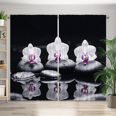 Vorhang Motiv Orchidee Wasserspiegelung - La-Melle