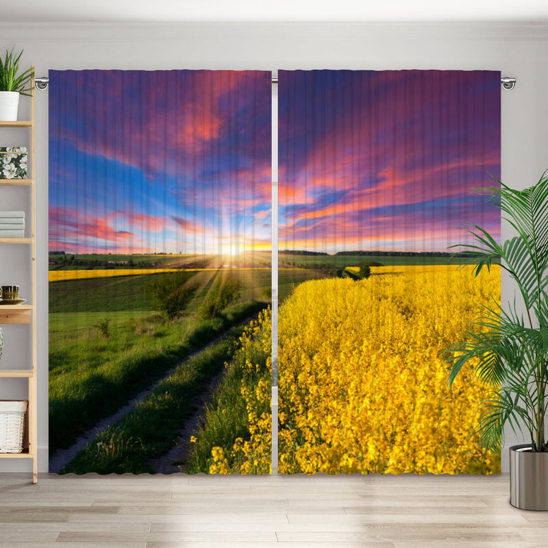 Vorhang Motiv "Rapsfeld Sonnenaufgang" - La-Melle