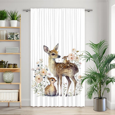 Vorhang Motiv Reh Kitz Waldtiere - La-Melle