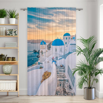 Vorhang Motiv Santorini Meer - La-Melle