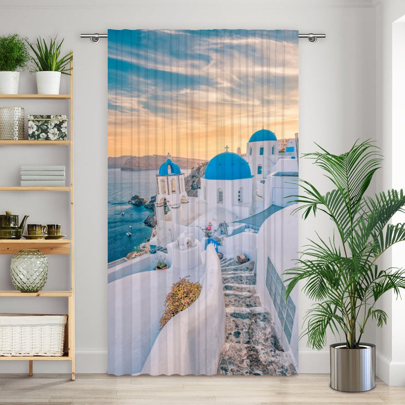 Vorhang Motiv "Santorini Meer" - La-Melle