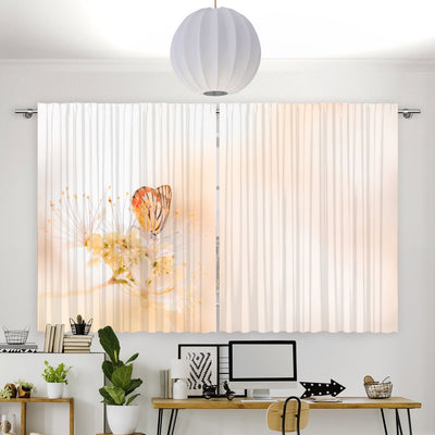 Vorhang Motiv Schmetterling Blume - La-Melle