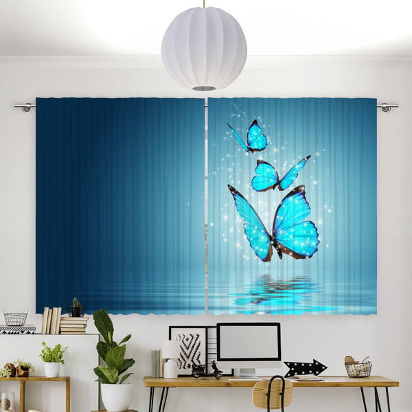 Vorhang Motiv "Blaue Schmetterlinge"