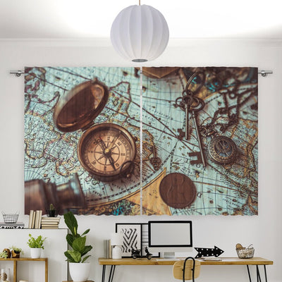 Vorhang Motiv Seefahrt Nautik Kompass - La-Melle