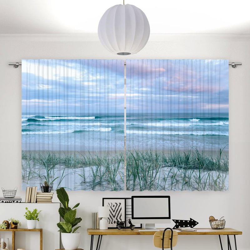 Vorhang Motiv "Strand Küste Meer Seegras" - La-Melle