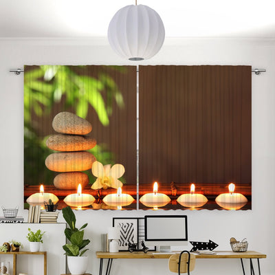 Vorhang Motiv Zen stones Orchidee - La-Melle