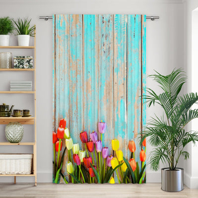 Vorhang Motiv Tulpen vinage Wand - La-Melle