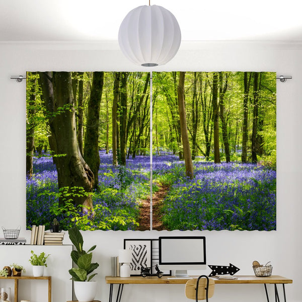 Vorhang Motiv "Glockenblumen Wald"